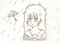 Shirogami loses her umbrella