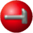 The logo of Game Maker for versions 5 to 7, a red ball with a gray sideways hammer in front