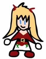 Emiko in Christmas clothing